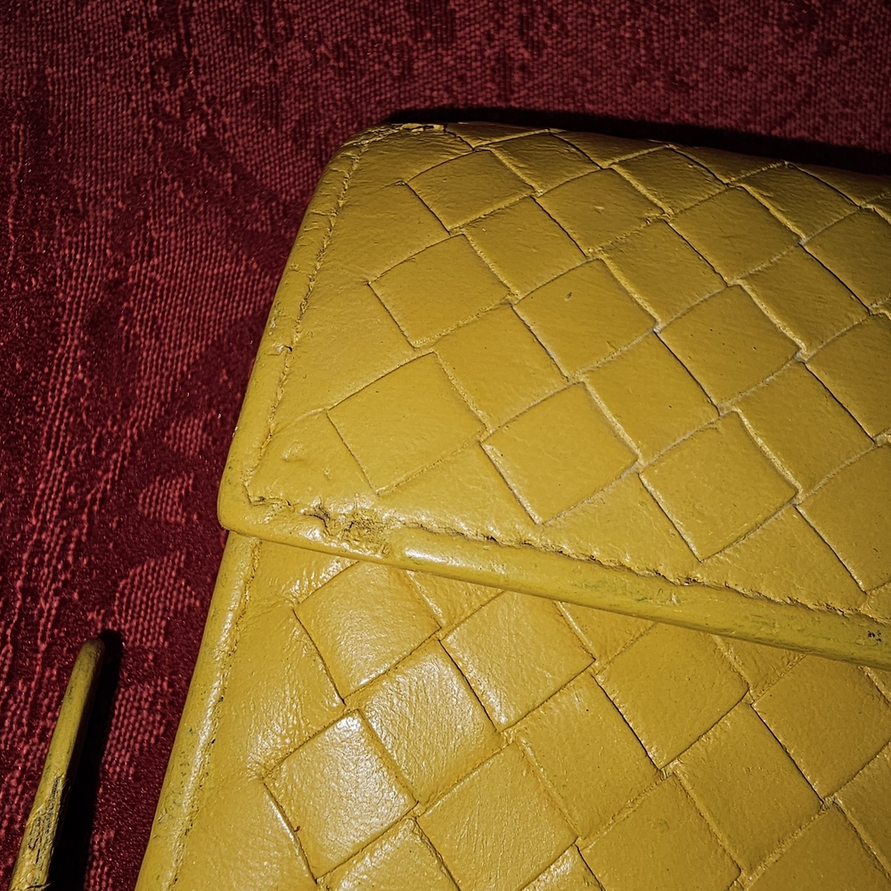 Bottega Veneta Yellow Woven Leather Clutch Continental Wallet - Picture 4 of 15